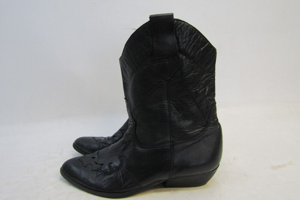 Bootalinos Womens Size 8.5 M Black Leather Western Boots